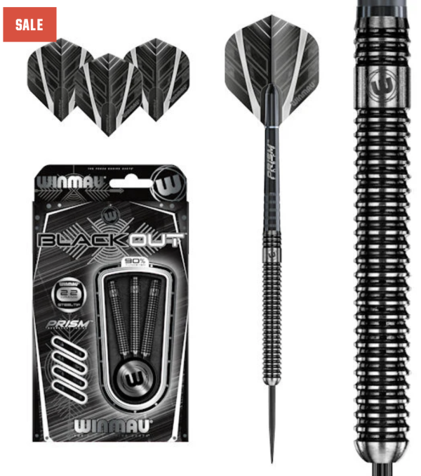 Winmau Blackout 90% Tungsten Steel Tip Darts